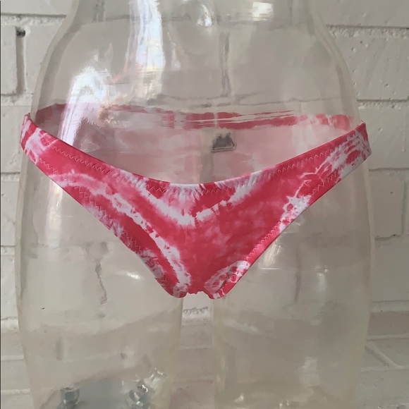 Vivid Pink Tie-Dye Halter Scrunch Bikini XS NWT - Picture 5 of 6